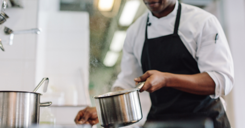 cooking with apron